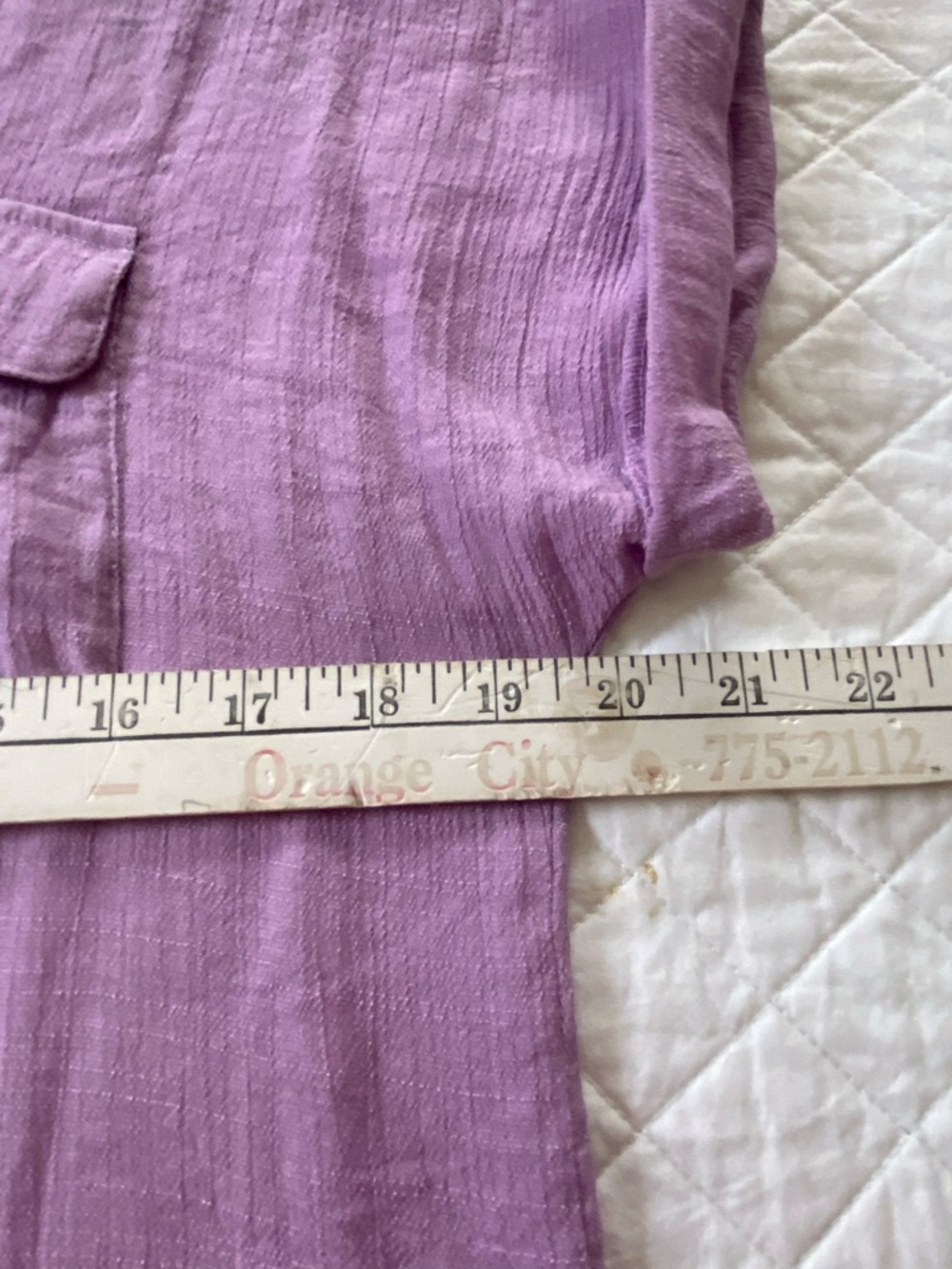 Ashley Blue Lavender Gauzy Textured Blouse Size Large - Picture 10 of 12